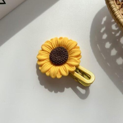 橡皮筋碎发专用向日葵发夹发圈于
