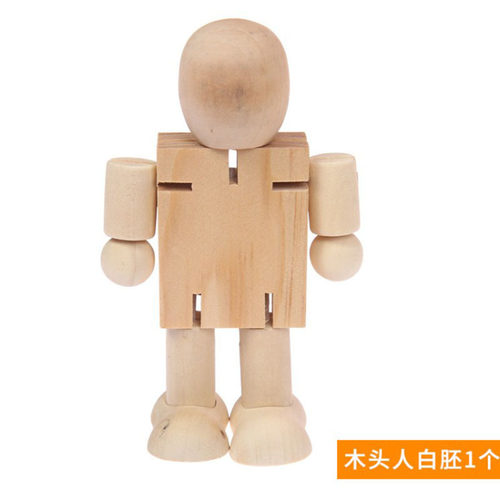 小礼品木头关节人偶涂鸦玩具可13