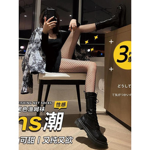 黑丝袜女薄款 袜 春夏季 网红ins潮春秋黑色渔网袜辣妹JK防勾丝连裤