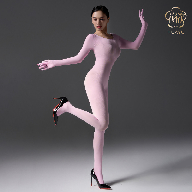 秋冬天鹅绒丝袜连体衣性感保暖全身包头高领紧身内衣大码高弹情调