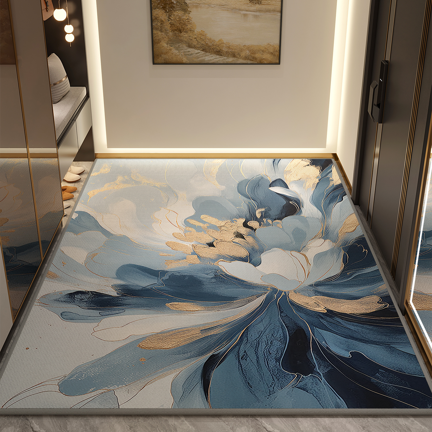 地垫入户门进门地毯门口家用门垫防滑客厅轻奢高级玄关脚垫可裁剪