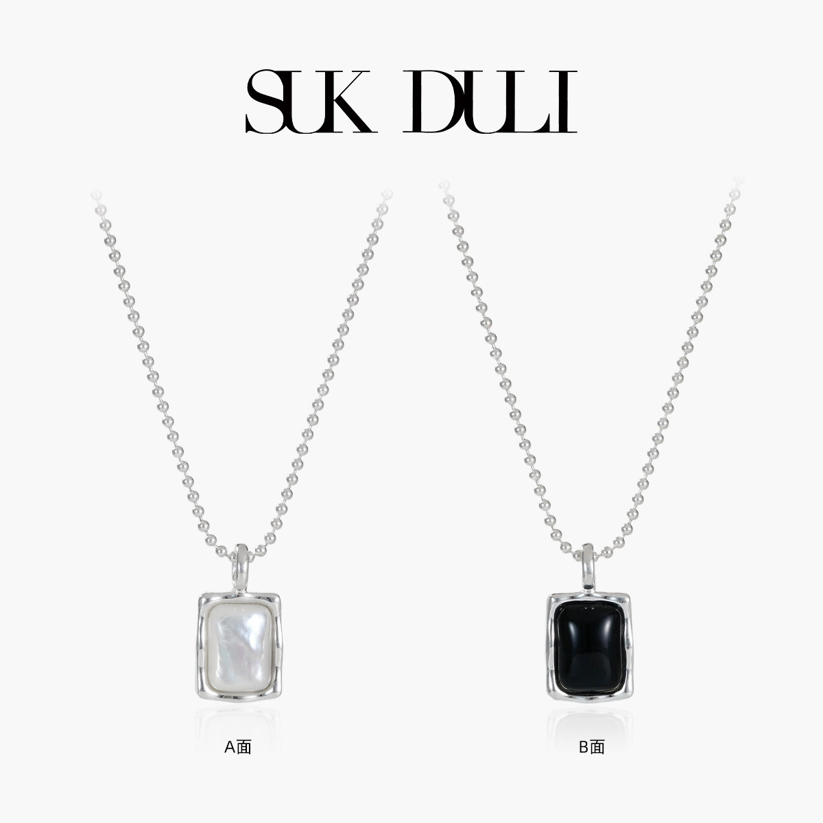 SUK DULI/苏克都哩【明星同款】黑白交响双生链黑玛瑙白贝母时尚
