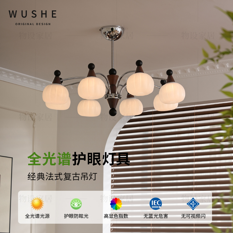 贝拉法式复古客厅吊灯新中式主灯宋代美学中古风高级感卧室灯具