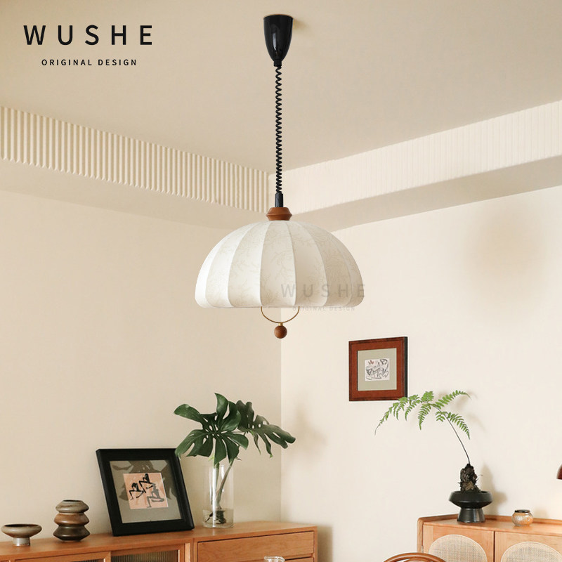 菲罗拉法式中古奶油餐厅吧台升降灯复古美式南洋客厅卧室布艺吊灯,家装灯饰光源,餐厅吊灯,淘宝优惠券,粉丝福利购,淘宝优惠卷