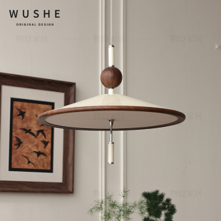 法式 中古原木奶油风茶室风铃吊灯餐厅灯高级感房间侘寂风禅意灯具