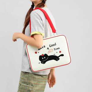 适用笔记本电脑包14寸手提女高颜值通勤百搭单肩包适用macbookair pro13.3英寸联想华为16内胆