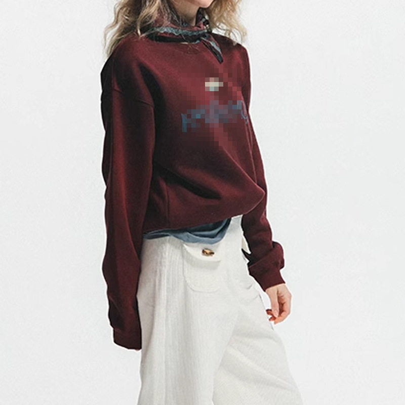 ROOMA  老钱风安可拉红复古印花卫衣