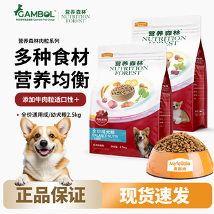 营养森林狗粮成犬幼犬小中大全品种通用金毛泰迪犬粮2.5kg5斤装