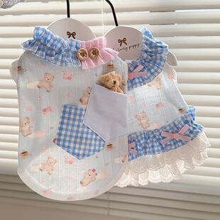 新品春夏宠物情侣装泰迪比熊猫咪博美约克夏贵宾狗狗衣服夏天