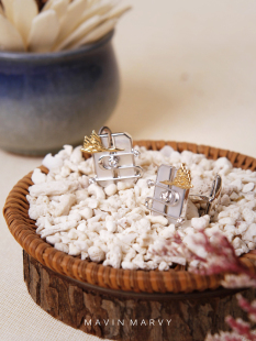 简约时尚 法式 衬衫 MAVIN 袖 扣男士 高级西装 扣轻奢 MARVY18K金袖