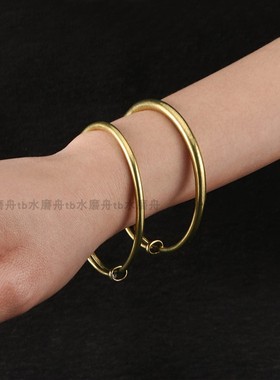 纯黄铜古风光面古风手镯汉服配饰