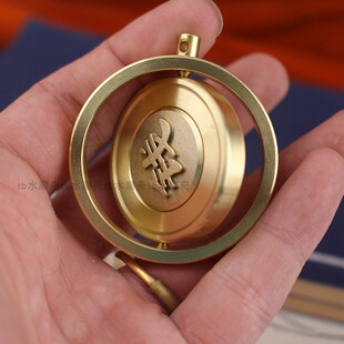 3D旋转纯黄铜龙年赚大钱转转手把件创意礼物男生把玩陀螺解压神器