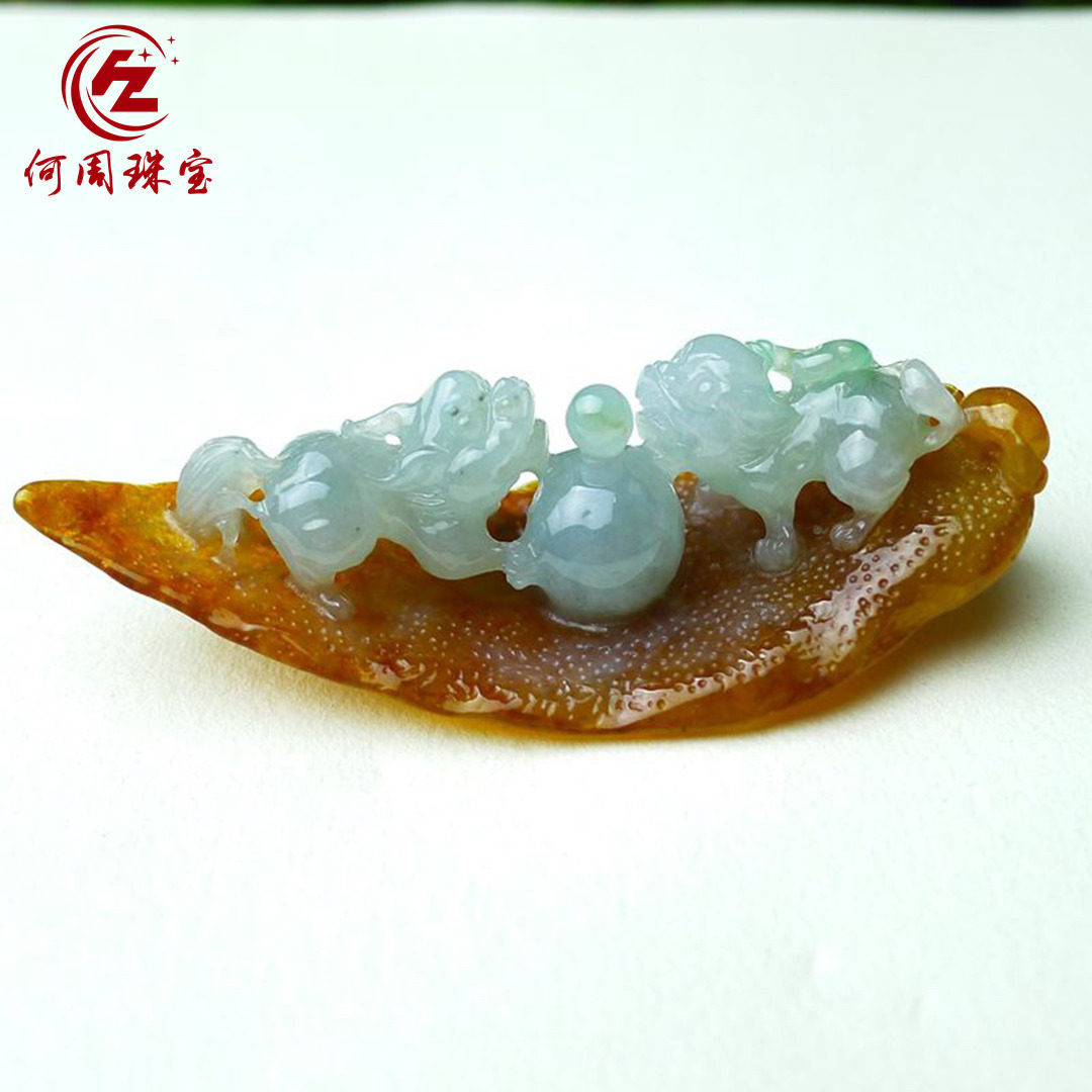 何周珠宝 缅甸天然A货翡翠玉石孤品 老坑冰种红翡貔貅挂件吊坠