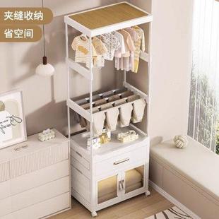 家用多功能加粗加厚夹缝收纳箱衣帽架落地卧室置物架衣柜储物柜