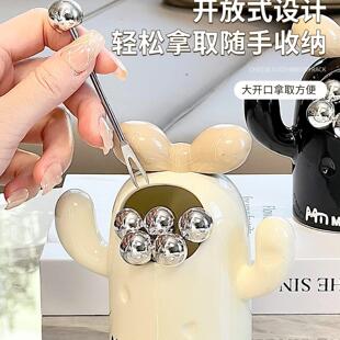 家用高级感甜品蛋糕小叉子轻奢创意不锈钢水果签收纳罐 水果叉套装