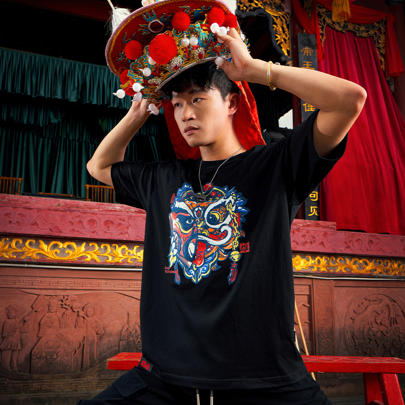 朱铁雄国潮醒狮短袖T恤男女同款