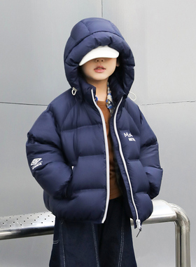 儿童羽绒服短款连帽2024冬季新款小中大童亲子装男童羽绒服23963
