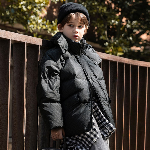 男童羽绒服短款加厚2025冬季新款儿童羽绒服中大童装亲子外套4864