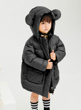 宝宝羽绒服女童加厚中长款90绒中小童冬季保暖童装1-3-6-8岁21128