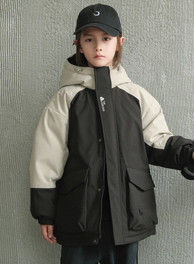 男童羽绒服中长款2025冬季新款亲子儿童羽绒服加厚中大童装C4876