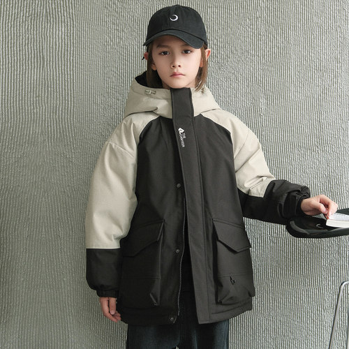 男童羽绒服中长款2025冬季新款亲子儿童羽绒服加厚中大童装C4876