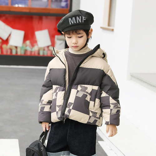 男童羽绒服短款加帽加厚2024冬季新款亲子装儿童羽绒服90绒23964