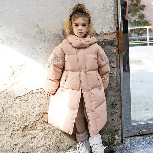 女童羽绒服中长款2025冬季新款儿童羽绒服男童中大童装亲子C4882