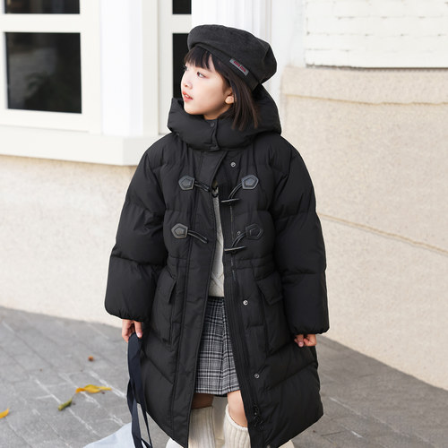 女童羽绒服中长款加厚2025冬季新款中大童装羽绒服男童外套H4277