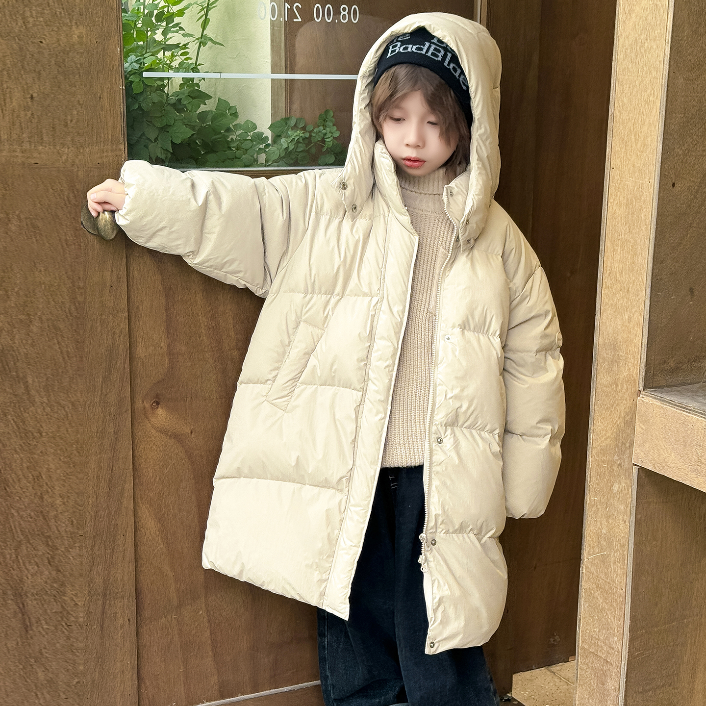 儿童羽绒服中长款2025冬季新款加厚亲子装男童羽绒服外套C4154