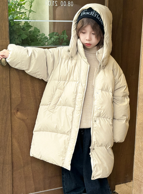 儿童羽绒服中长款2025冬季新款加厚亲子装男童羽绒服外套C4154