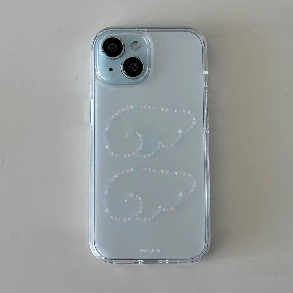 ins风韩系彩色星星翅膀11适用iPhone16promax透明12苹果15全包13新款16小众15pro全包防摔xr日韩风保护套