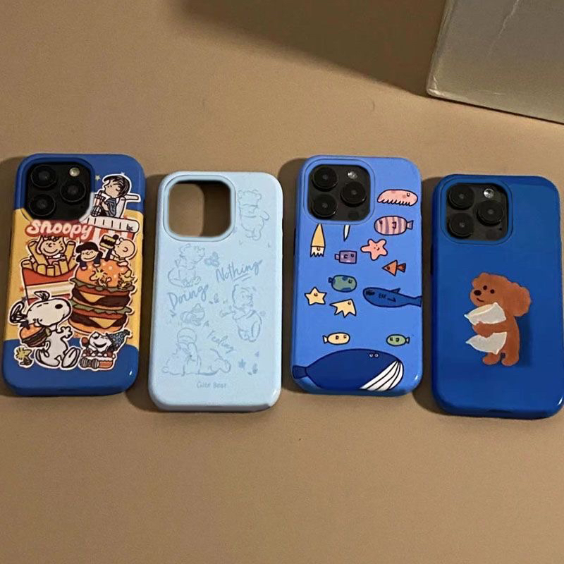 卡通ins史努比小熊鲸鱼iPhone16pro女12苹果14适用13手机壳11潮15