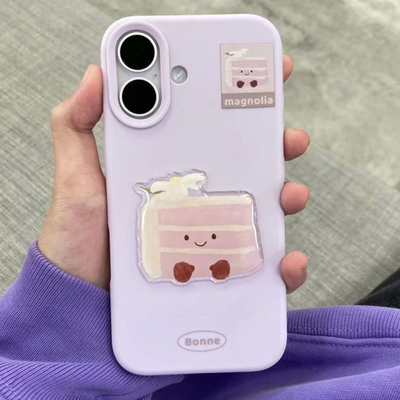 可爱ins奶呼呼紫色芋泥小蛋糕16promax手机壳iPhone15硅胶12苹果14适用13女11软壳