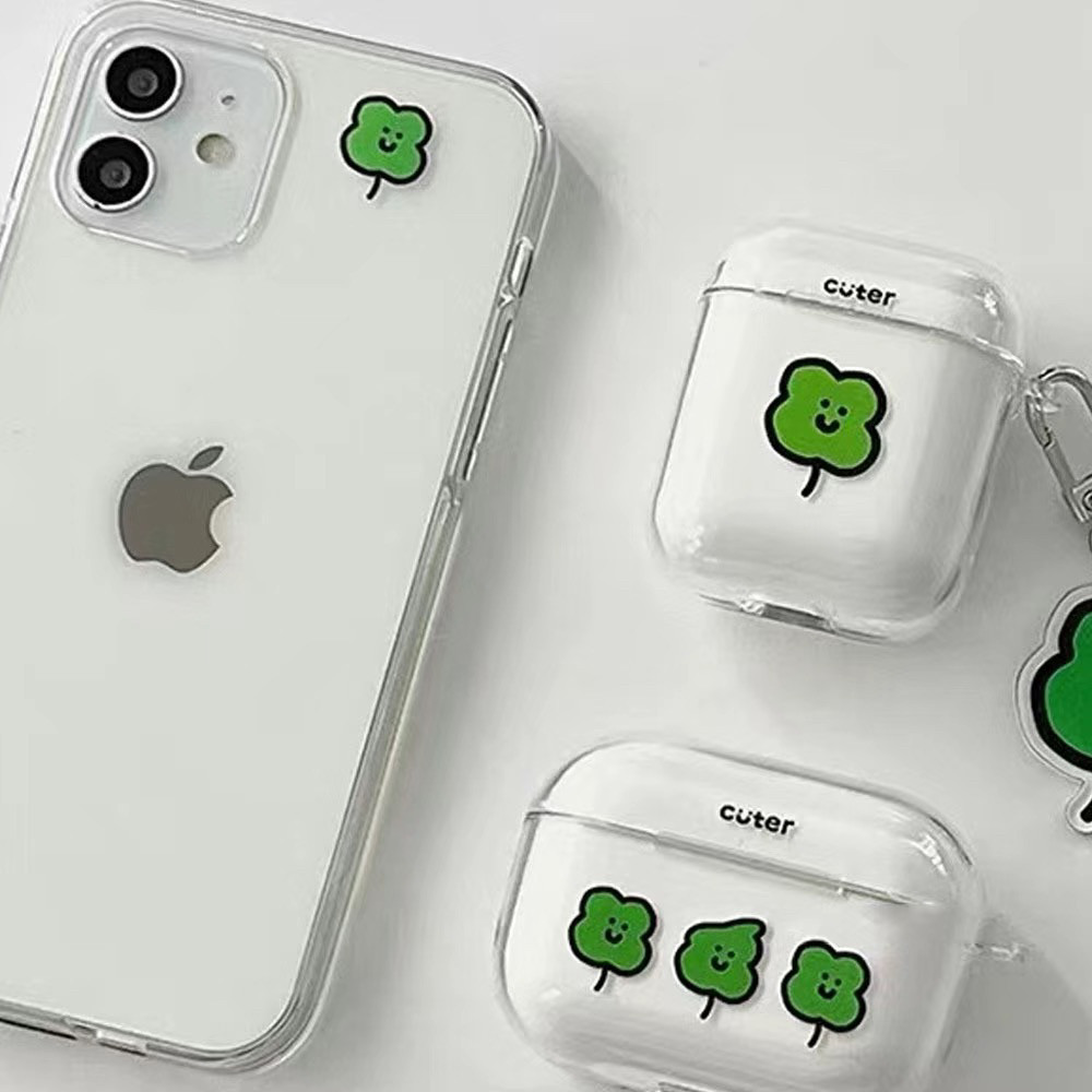 韩国ins笑脸四叶草iPhone16promax适用15苹果13手机壳14软11女12软壳全包硅胶xr保护套16软壳15plus
