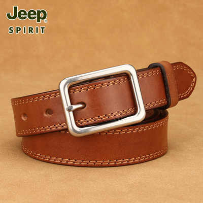 Jeep吉普女士真皮腰带复古风