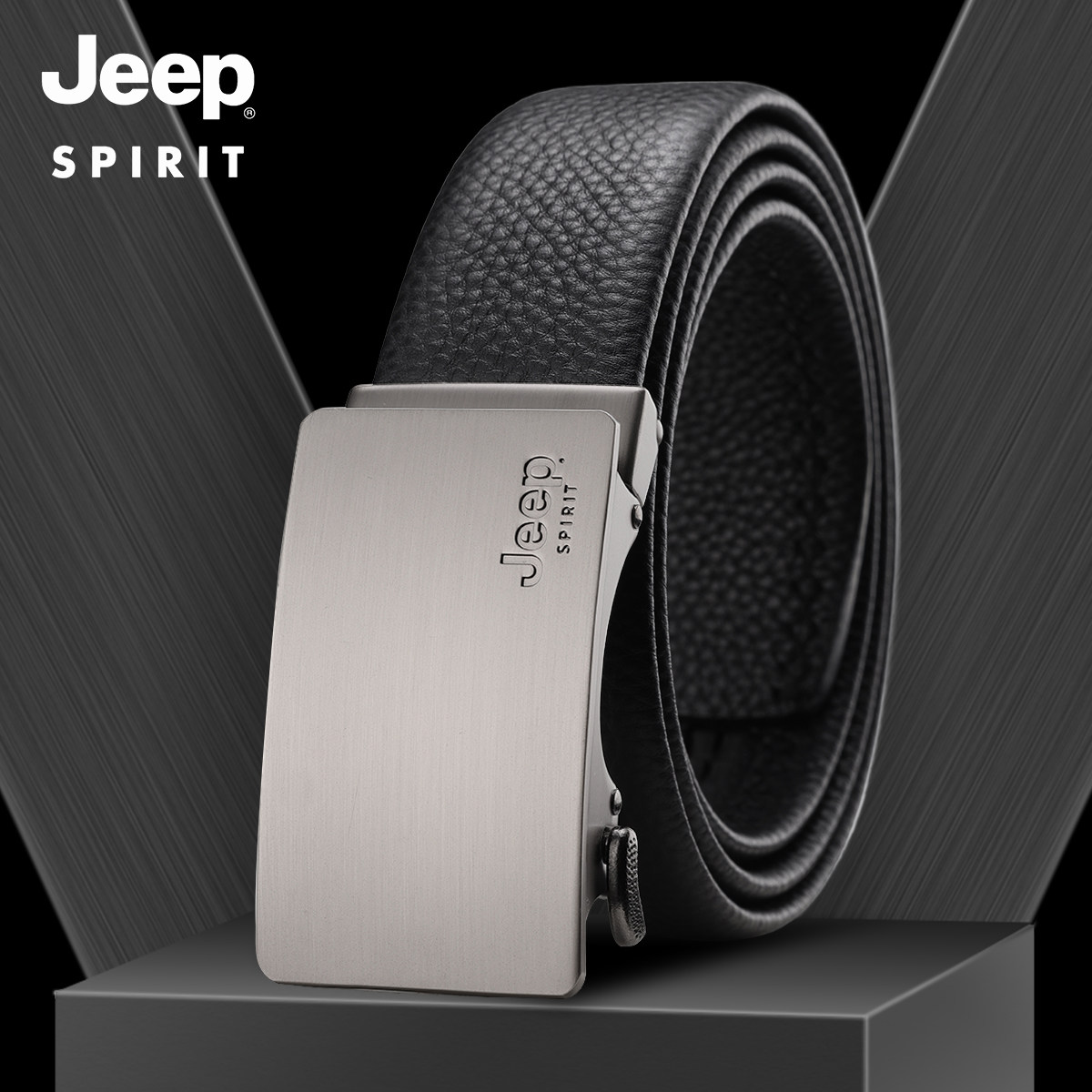 jeep吉普皮带男款真皮自动扣年轻人2025新款男士牛皮男装裤腰带潮