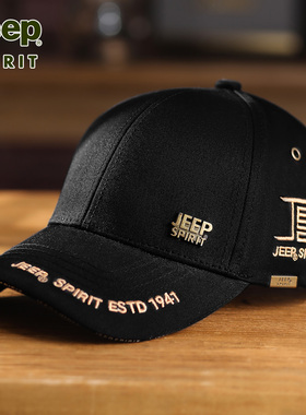 JEEP吉普帽子男款棒球帽硬顶鸭舌帽女款大头围显脸小纯棉帽子男士