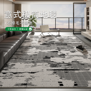 极简地毯客厅轻奢免打理防水防污沙发茶几卧室新款 灰色意式 地垫子