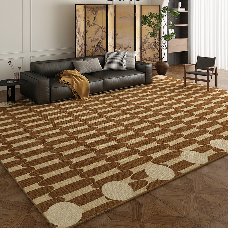 客厅地毯防水卧室高级感床边地垫沙发茶几垫防污免打理中古风新款