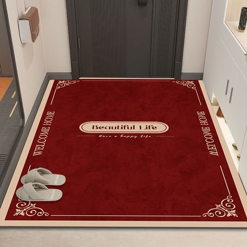 高档地垫入户门垫进门红色地毯门口换鞋玄关家用脚垫子轻奢高级感