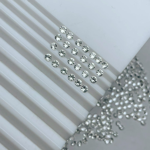 天然白色蓝宝石切割圆形厘石配石