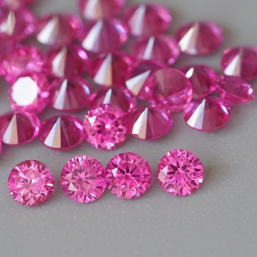 天然粉色蓝宝石0.7-2mm圆形配石