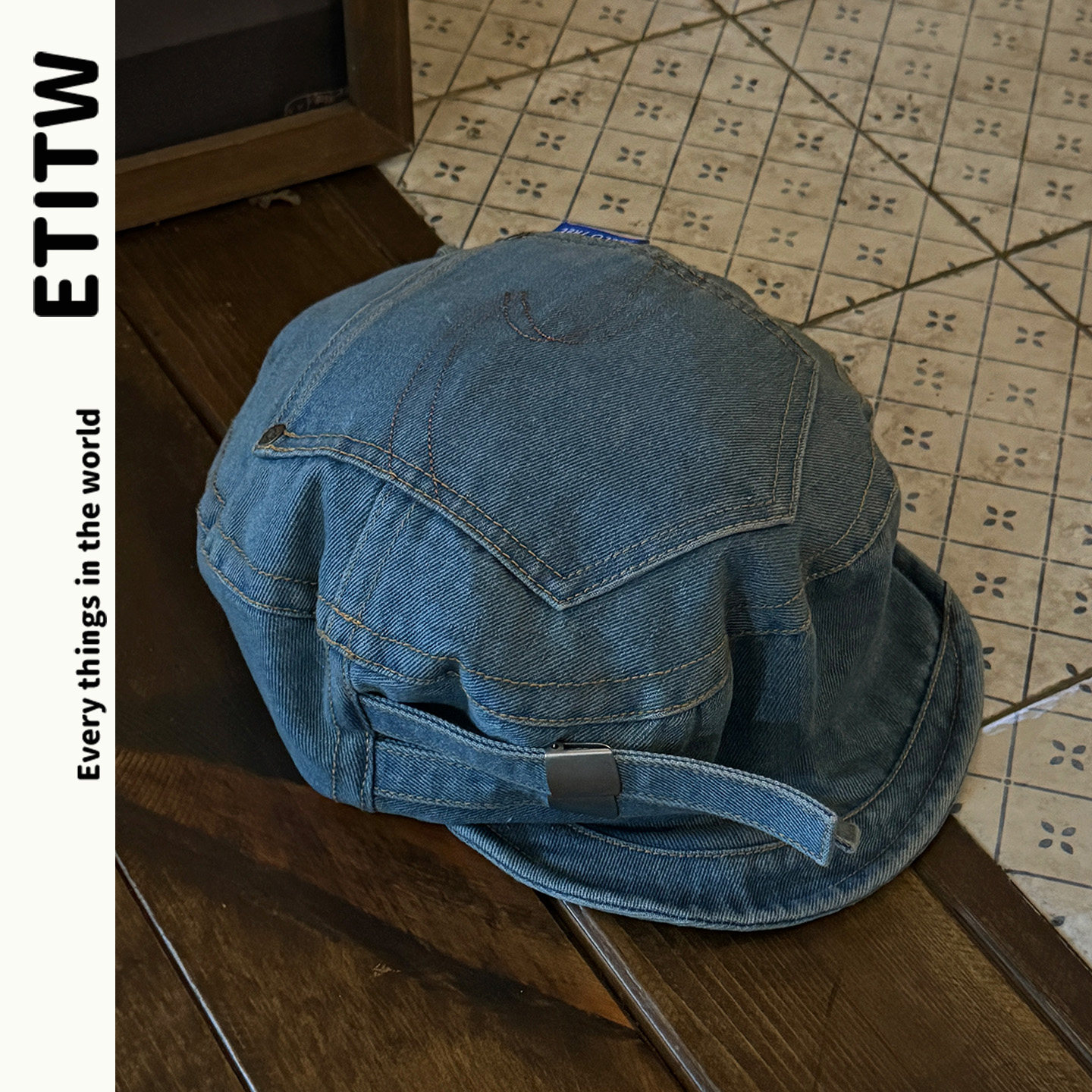 ETITW/美式复古格纹重工小众设计口袋贝雷帽高级感潮流扣子画家帽,服饰配件/皮带/帽子/围巾,帽子,淘宝优惠券,粉丝福利购,淘宝优惠卷