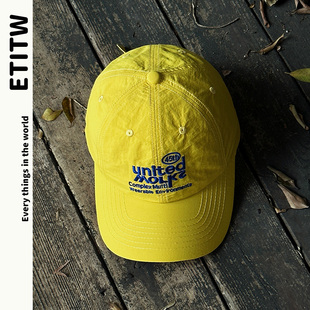 显脸小街头刺绣软顶男女鸭舌帽 薄款 ETITW新款 透气速干棒球帽夏季