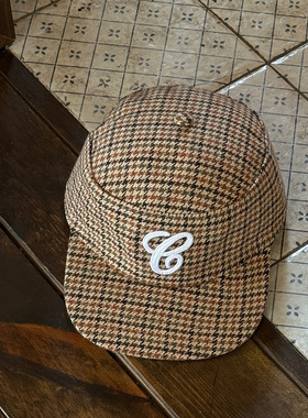 ETITW/英伦老钱风平顶复古棒球帽刺绣简约百搭时尚男女豹纹鸭舌帽