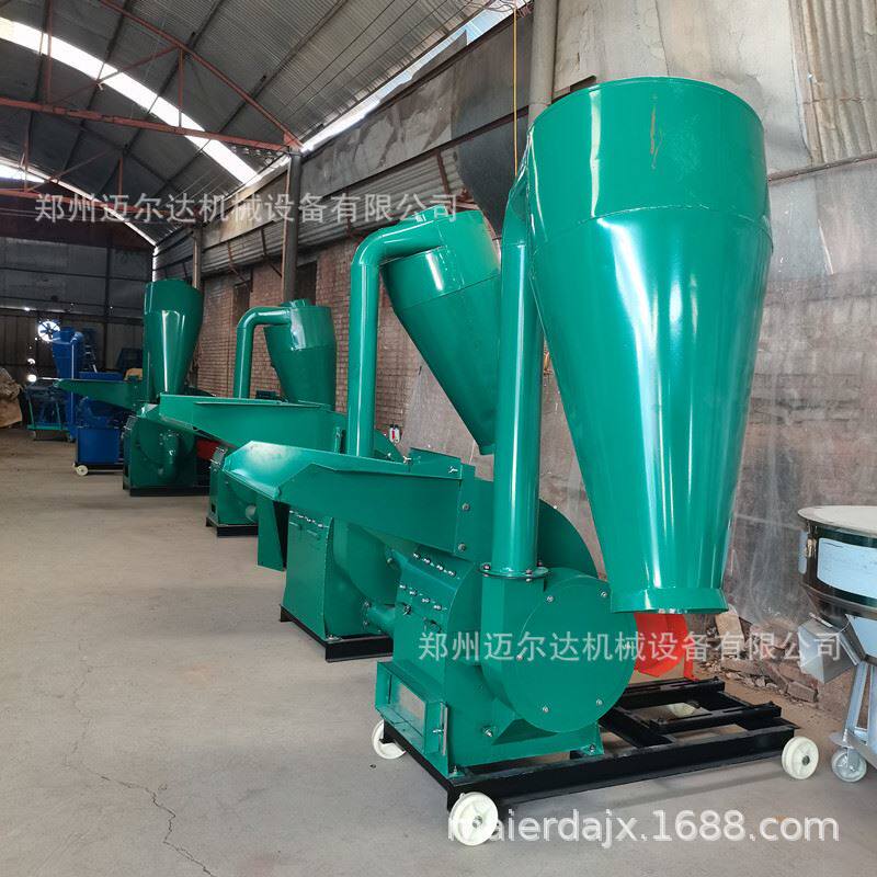 直供磨坊商用锤片式秸秆饲料粉碎机 干湿两用玉米大米饲料磨粉机