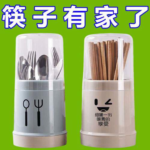 厨房筷子架塑料筷子筒家用带盖创意防尘沥水餐具收纳架筷子盒筷篓