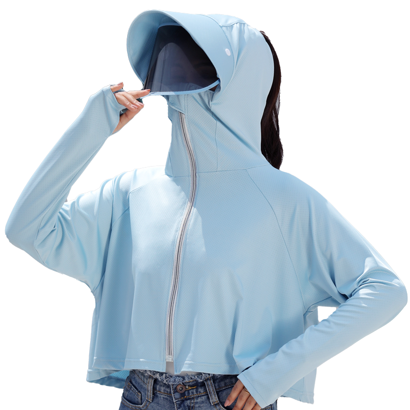 冰丝短款衣女骑车挡风防晒服