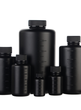 NIKKO塑料瓶HDPE试剂瓶窄口广口黑色50/100/500/1000/2000ml日本