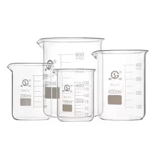 申玻玻璃低型烧杯耐高温带刻度